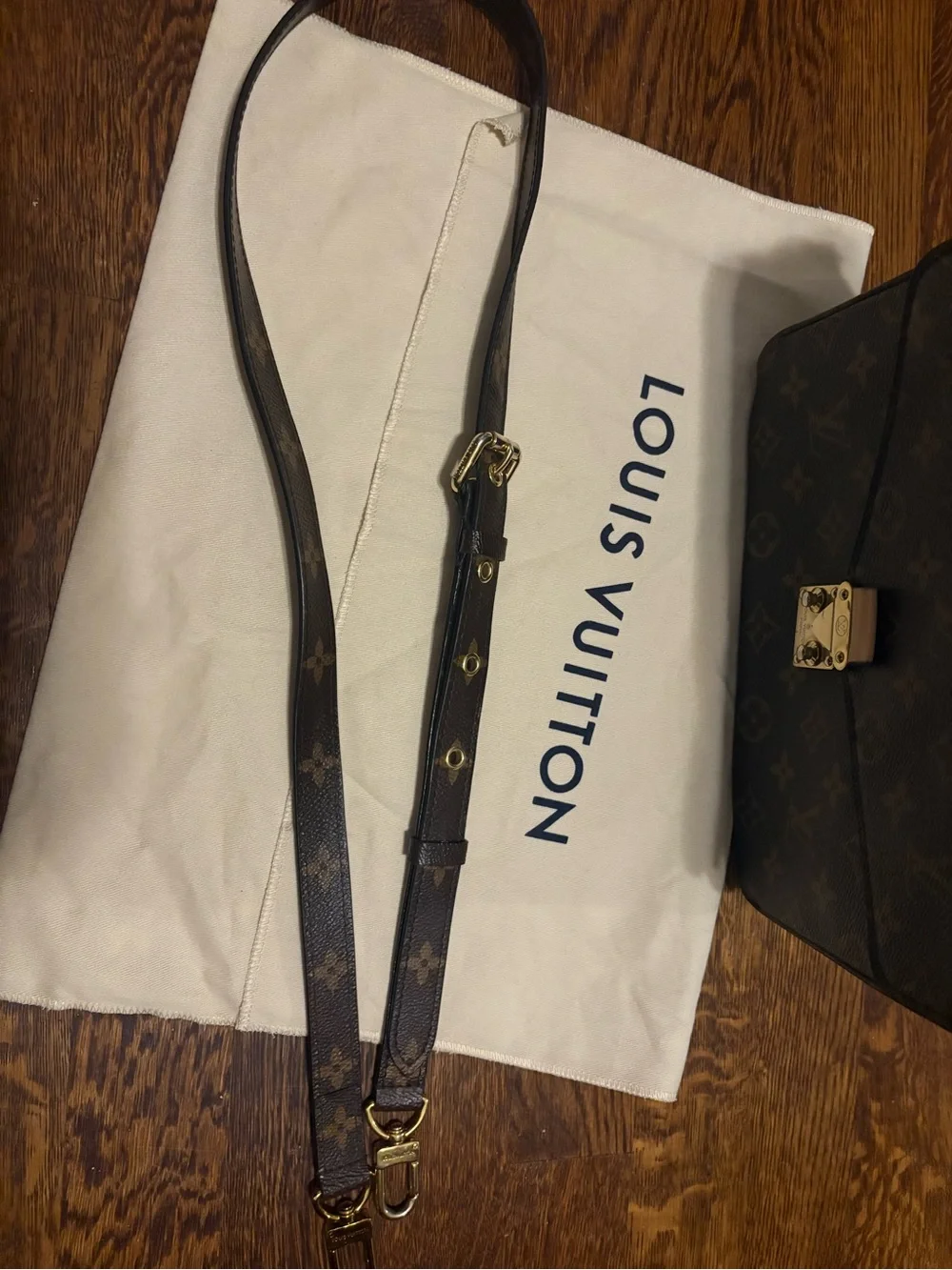 Louis Vuitton Monogram Canvas Satchel in Brown with Gold Hardware